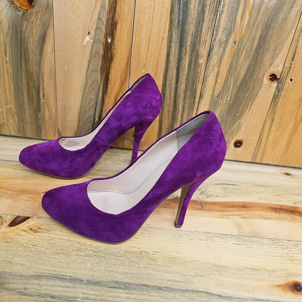 Audrey Brooke Bracelet Magenta Suede Heels